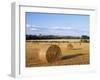 Agricultural Landscape with Straw Bales in a Cut Wheat Field-Nigel Francis-Framed Photographic Print
