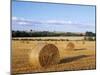 Agricultural Landscape with Straw Bales in a Cut Wheat Field-Nigel Francis-Mounted Photographic Print
