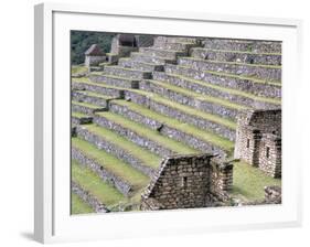 Agricultural Terraces in Ruins of Inca Site, Machu Picchu, Unesco World Heritage Site, Peru-Tony Waltham-Framed Photographic Print