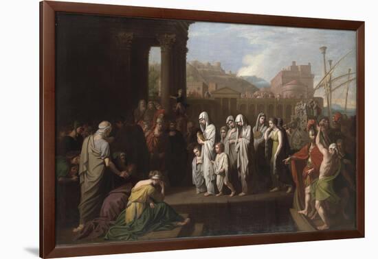 Agrippina Landing at Brundisium with the Ashes of Germanicus, 1768-Benjamin West-Framed Giclee Print