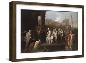 Agrippina Landing at Brundisium with the Ashes of Germanicus, 1768-Benjamin West-Framed Giclee Print