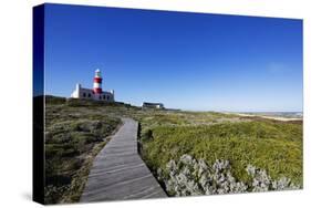 Agulhas lighthouse at southernmost tip of Africa, Agulhas Nat'l Park, Western Cape, South Africa-Christian Kober-Stretched Canvas