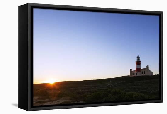 Agulhas lighthouse at Southmost tip of Africa, Agulhas Nat'l Park, Western Cape, South Africa-Christian Kober-Framed Stretched Canvas