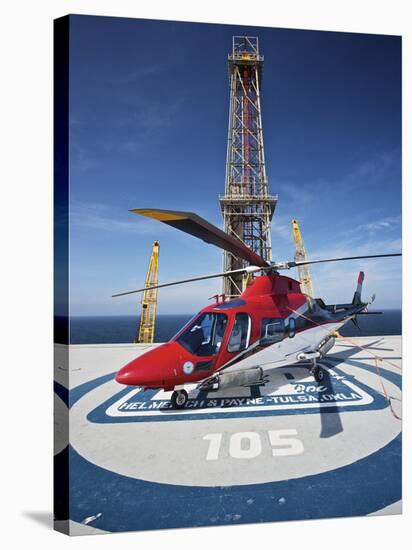 AgustaWestland AW109E Utility Helicopter On the Helipad of An Oil Rig-Stocktrek Images-Stretched Canvas