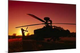 AH-64 Apache combat helicopter-null-Mounted Art Print