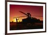 AH-64 Apache combat helicopter-null-Framed Art Print