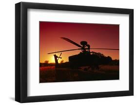 AH-64 Apache combat helicopter-null-Framed Art Print