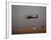 AH-64 Apache Helicopter Flies by the Control Tower on Camp Speicher-Stocktrek Images-Framed Photographic Print