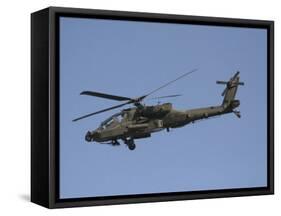 AH-64 Apache in Flight over the Baghdad Hotel in Central Baghdad, Iraq-Stocktrek Images-Framed Stretched Canvas