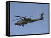 AH-64 Apache in Flight over the Baghdad Hotel in Central Baghdad, Iraq-Stocktrek Images-Framed Stretched Canvas