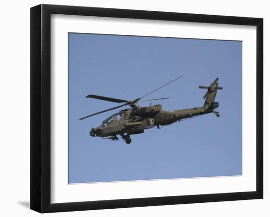 AH-64 Apache in Flight over the Baghdad Hotel in Central Baghdad, Iraq-Stocktrek Images-Framed Photographic Print