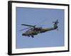 AH-64 Apache in Flight over the Baghdad Hotel in Central Baghdad, Iraq-Stocktrek Images-Framed Photographic Print