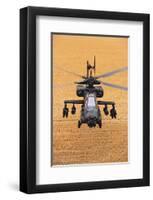 AH-64A Apache flies over fields-null-Framed Art Print