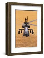 AH-64A Apache flies over fields-null-Framed Art Print