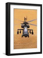 AH-64A Apache flies over fields-null-Framed Art Print