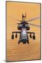 AH-64A Apache flies over fields-null-Mounted Art Print