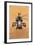 AH-64A Apache flies over fields-null-Framed Art Print