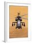 AH-64A Apache flies over fields-null-Framed Art Print