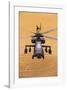 AH-64A Apache flies over fields-null-Framed Art Print