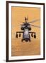 AH-64A Apache flies over fields-null-Framed Art Print