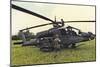 AH-64A Apache Helicopter-null-Mounted Art Print