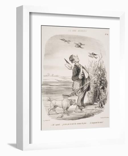 Ah! Sapristi.... Je Crois Que Ce Sont Des Oiseaux De Proie.... Ils Mangeaient Du Raisin!-Honore Daumier-Framed Giclee Print