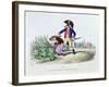 Aha! My Rabbit I've Caught You Eating Your Neighbours Cabbages, Les Metamorphoses du Jour, c.1854-Grandville-Framed Giclee Print