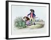 Aha! My Rabbit I've Caught You Eating Your Neighbours Cabbages, Les Metamorphoses du Jour, c.1854-Grandville-Framed Giclee Print