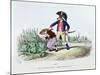 Aha! My Rabbit I've Caught You Eating Your Neighbours Cabbages, Les Metamorphoses du Jour, c.1854-Grandville-Mounted Giclee Print