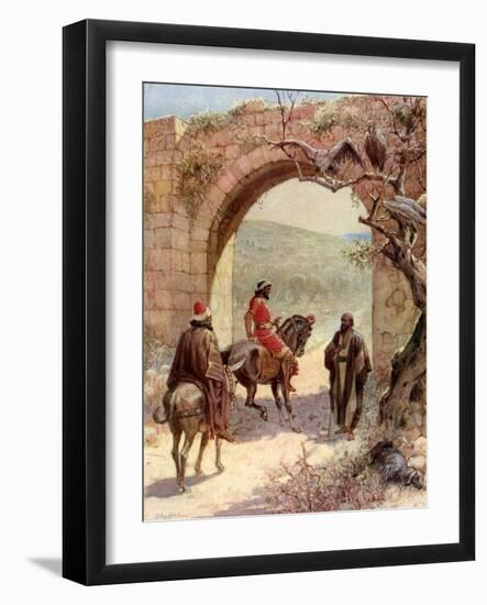 Ahab and Elijah meet - Bible-William Brassey Hole-Framed Giclee Print