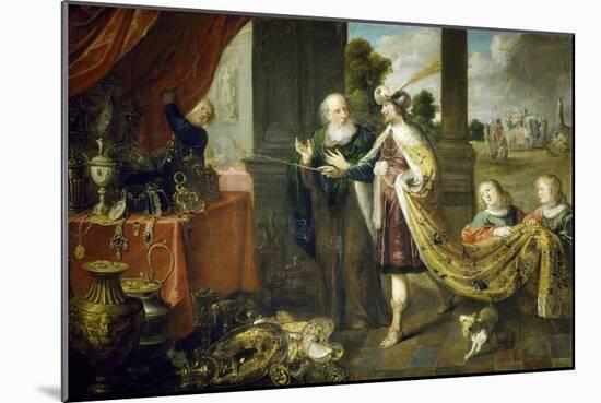 Ahasuerus, King of Persia, Showing His Treasure to Mordecai, Uncle of His Wife Esther-Claude Vignon-Mounted Giclee Print