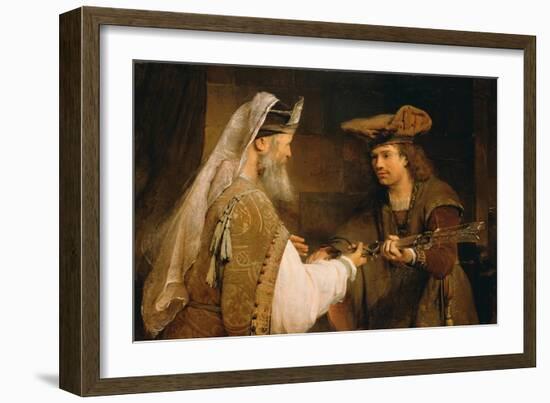 Ahimelech Giving the Sword of Goliath to David, 1680s-Aert de Gelder-Framed Giclee Print