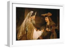 Ahimelech Giving the Sword of Goliath to David, 1680s-Aert de Gelder-Framed Giclee Print