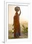 Ahir Woman in traditional colorful cloth carrying water, India-G&M Therin-Weise-Framed Photographic Print