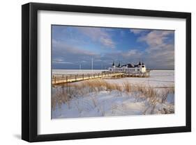 Ahlbeck Pier and Beach, Baltic Sea Resort of Ahlbeck, Usedom, Germany-null-Framed Art Print