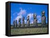 Ahu Akiui, Easter Island, Chile, Pacific-Geoff Renner-Framed Stretched Canvas