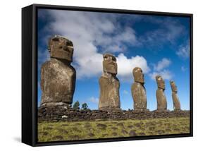 Ahu Akivi, Rapa Nui (Easter Island), UNESCO World Heritage Site, Chile, South America-Sergio Pitamitz-Framed Stretched Canvas