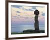 Ahu Ko Te Riku, the Only Topknotted and Eyeballed Moai on the Island, Rapa Nui, Chile-Gavin Hellier-Framed Photographic Print