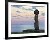 Ahu Ko Te Riku, the Only Topknotted and Eyeballed Moai on the Island, Rapa Nui, Chile-Gavin Hellier-Framed Photographic Print