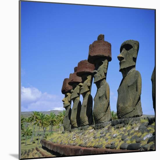 Ahu Nau Nau at Anakena Beach, Easter Island, Chile-Geoff Renner-Mounted Photographic Print