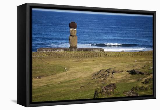 Ahu Tahai, A Moai Statue On Easter Island, Chile, Chilean Territory, Volcanic Island In Polynesia-Karine Aigner-Framed Stretched Canvas