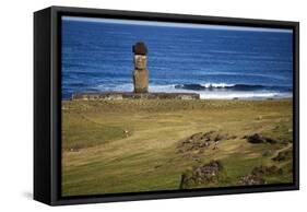 Ahu Tahai, A Moai Statue On Easter Island, Chile, Chilean Territory, Volcanic Island In Polynesia-Karine Aigner-Framed Stretched Canvas