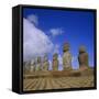 Ahu Tongariki, Easter Island, Chile, Pacific-Geoff Renner-Framed Stretched Canvas