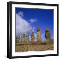 Ahu Tongariki, Easter Island, Chile, Pacific-Geoff Renner-Framed Photographic Print