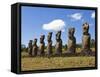 Ahu Tongariki, Tongariki Is a Row of 15 Giant Stone Moai Statues, Rapa Nui, Chile-Gavin Hellier-Framed Stretched Canvas