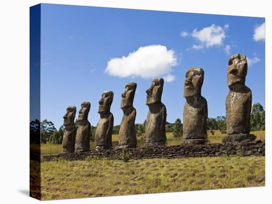 Ahu Tongariki, Tongariki Is a Row of 15 Giant Stone Moai Statues, Rapa Nui, Chile-Gavin Hellier-Stretched Canvas