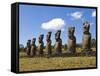 Ahu Tongariki, Tongariki Is a Row of 15 Giant Stone Moai Statues, Rapa Nui, Chile-Gavin Hellier-Framed Stretched Canvas