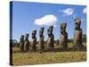 Ahu Tongariki, Tongariki Is a Row of 15 Giant Stone Moai Statues, Rapa Nui, Chile-Gavin Hellier-Stretched Canvas