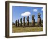 Ahu Tongariki, Tongariki Is a Row of 15 Giant Stone Moai Statues, Rapa Nui, Chile-Gavin Hellier-Framed Photographic Print