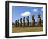 Ahu Tongariki, Tongariki Is a Row of 15 Giant Stone Moai Statues, Rapa Nui, Chile-Gavin Hellier-Framed Photographic Print